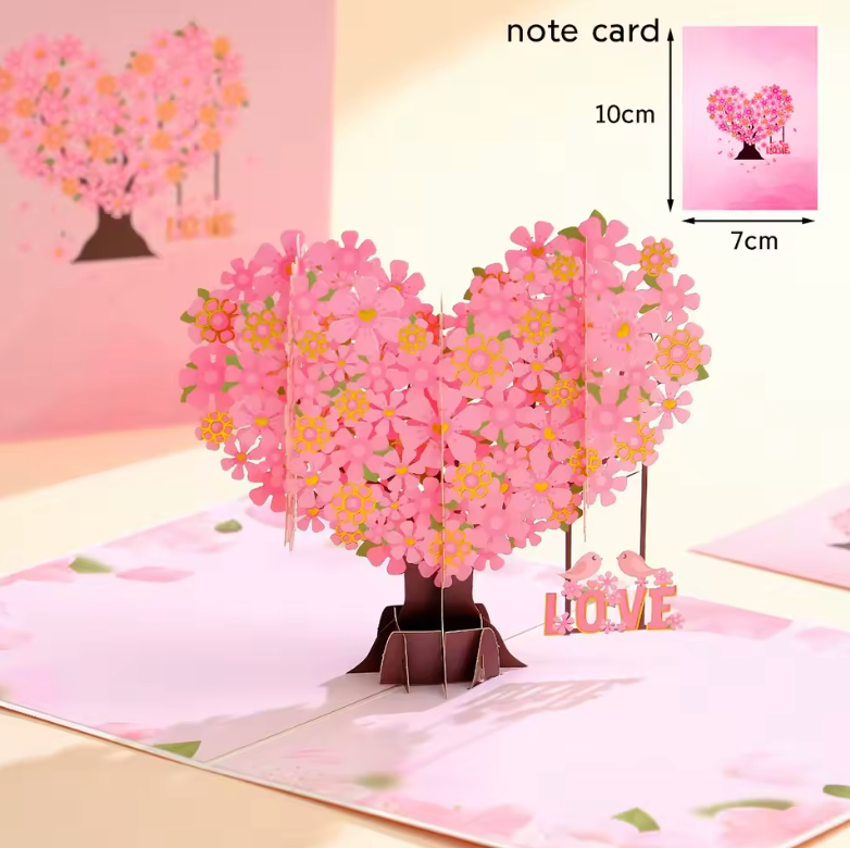 🌸 Kartka 3D z Kwiatami Pop-Up™  - Elegancka, ręcznie wykonana kartka 3D🌸