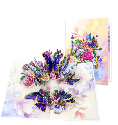 🌸 Kartka 3D z Kwiatami Pop-Up™  - Elegancka, ręcznie wykonana kartka 3D🌸