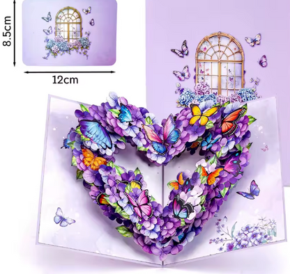 🌸 Kartka 3D z Kwiatami Pop-Up™  - Elegancka, ręcznie wykonana kartka 3D🌸