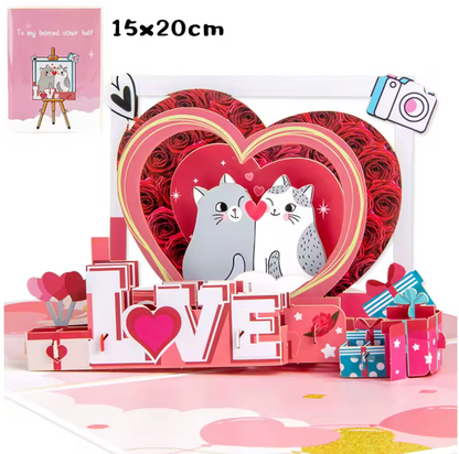 🌸 Kartka 3D z Kwiatami Pop-Up™  - Elegancka, ręcznie wykonana kartka 3D🌸